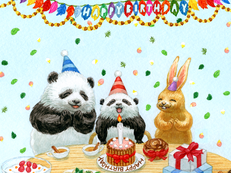 「ベビーパンダちゃんのHAPPY BIRTHDAY」の画像