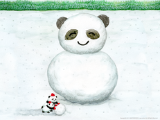 「雪だるまパンダくん」の画像