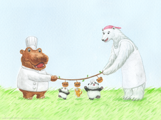 「パンダくんのパン食い競争」の画像