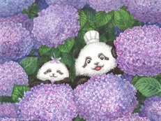 「あじさい園のパンダくん」の画像