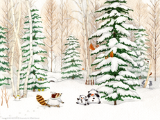 「パンダくん、雪の中でかくれんぼ」